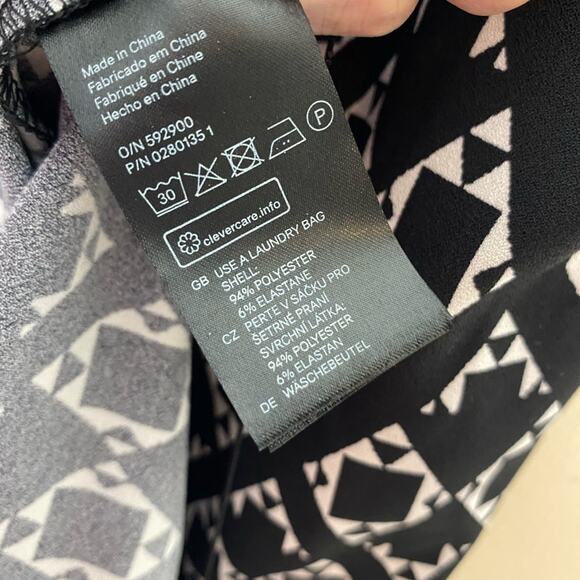 Y2K H&M Coachella Maxi Dress Fringe Geometric Print Black White Womens Size XS - Picture 4 of 6